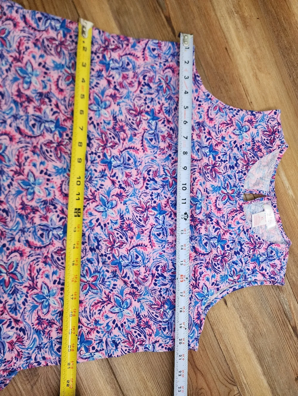 Stella Parker Sleeveless Peplum Top Women's XL Pink Floral - Picture 7 of 7